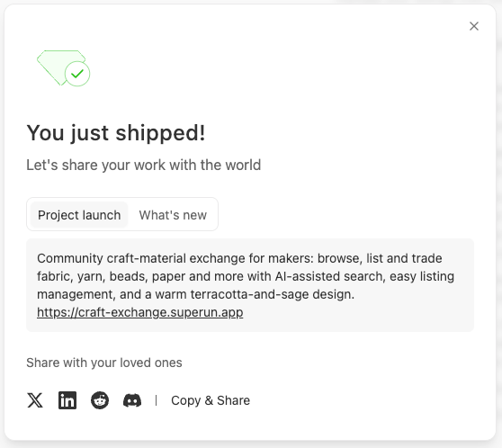 Multi-channel sharing after publishing