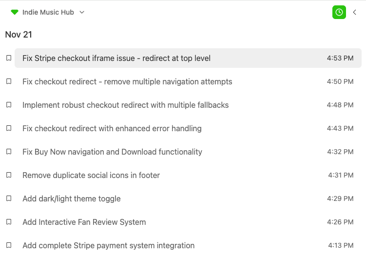 Version history access