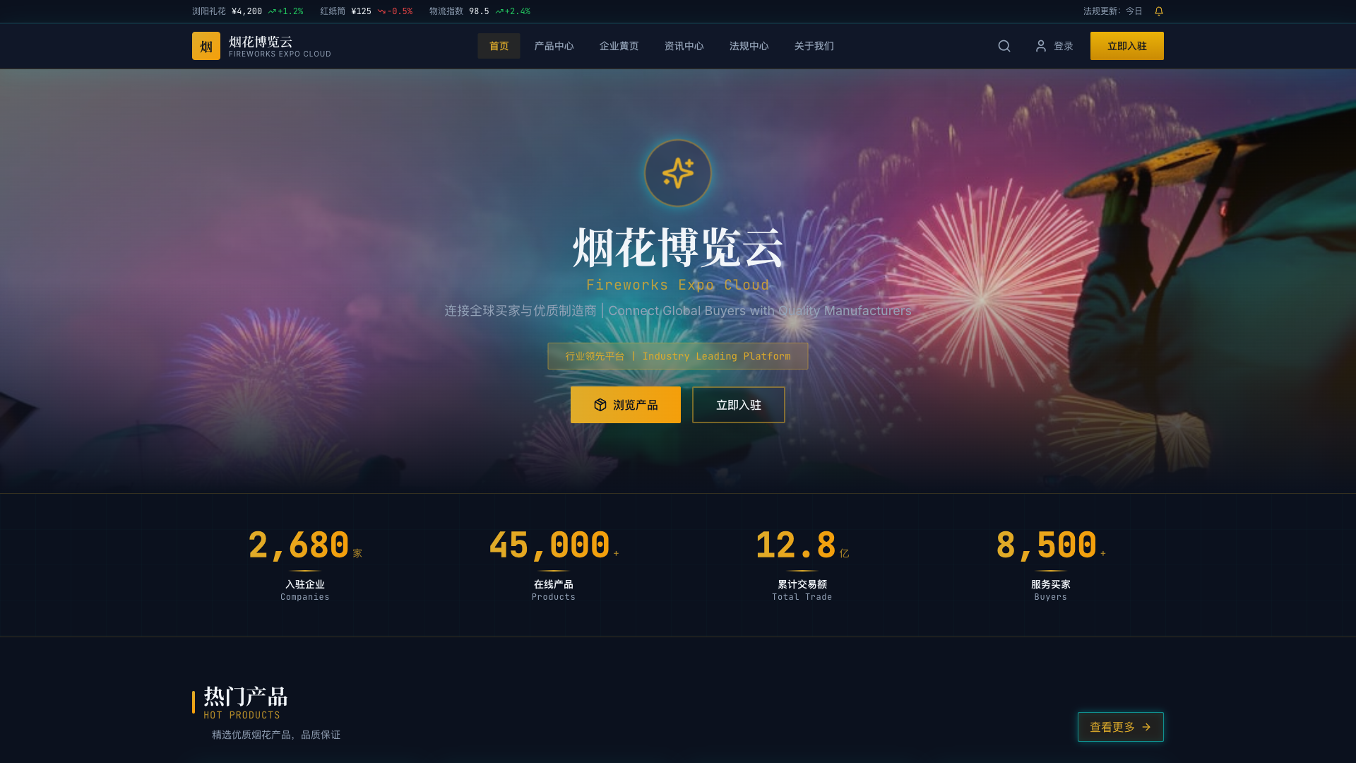 烟花博览云B2B平台 - superun AI 模板预览