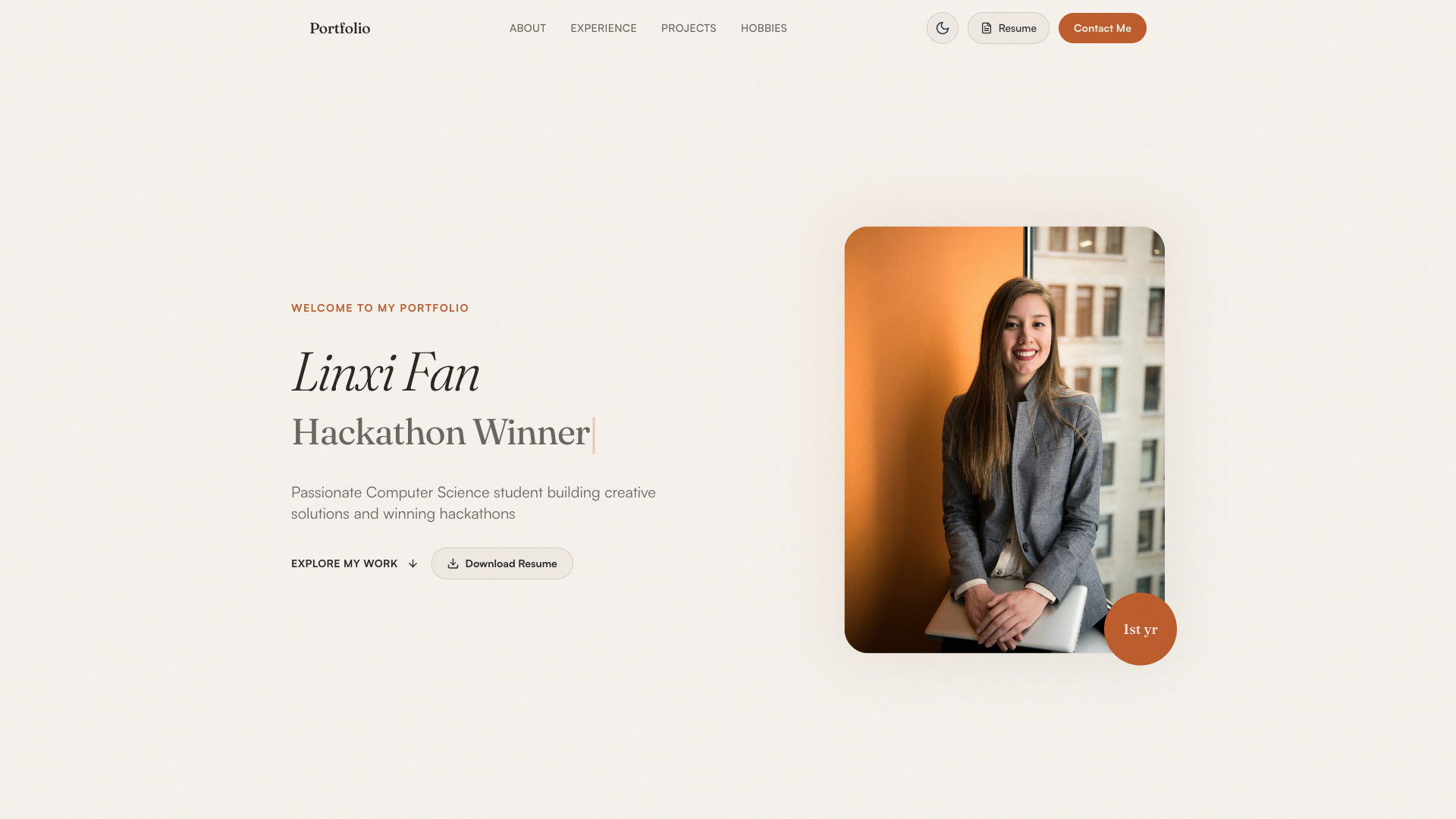 Personal Portfolio - superun AI 模板预览