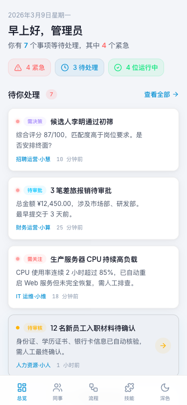AI虚拟同事平台 - superun AI 模板预览