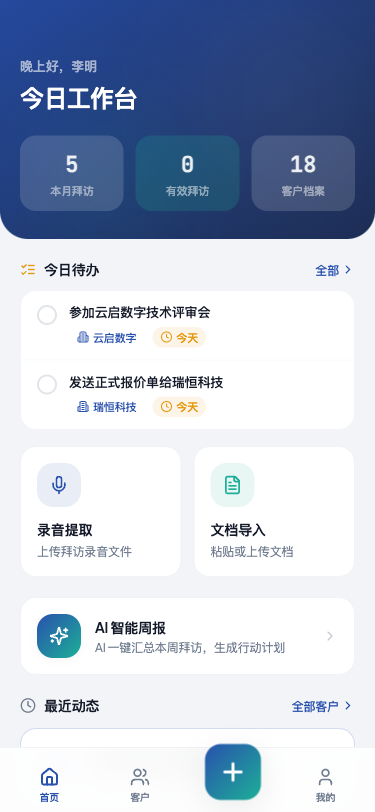 销售拜访助手 - superun AI 模板预览