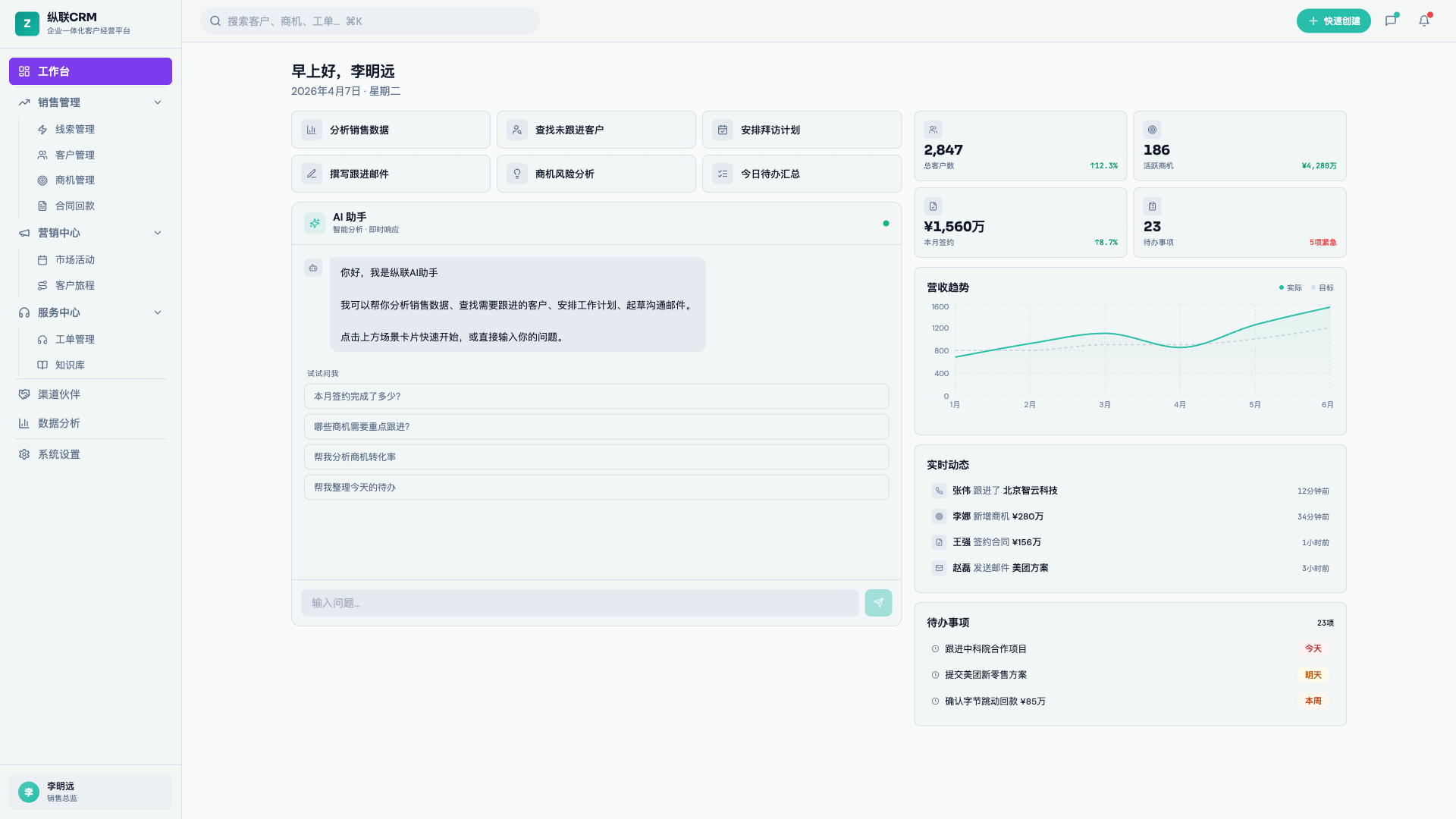 联赢CRM - superun AI 模板预览