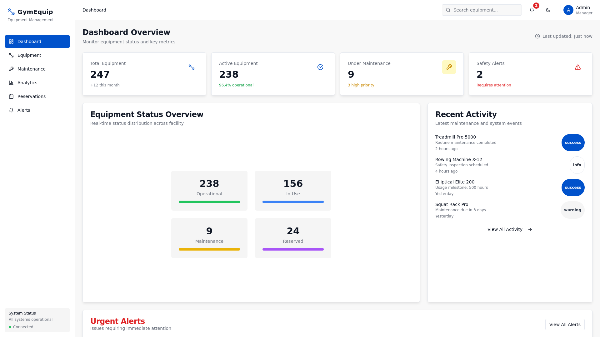 健身房设备管理平台 - superun AI 模板预览
